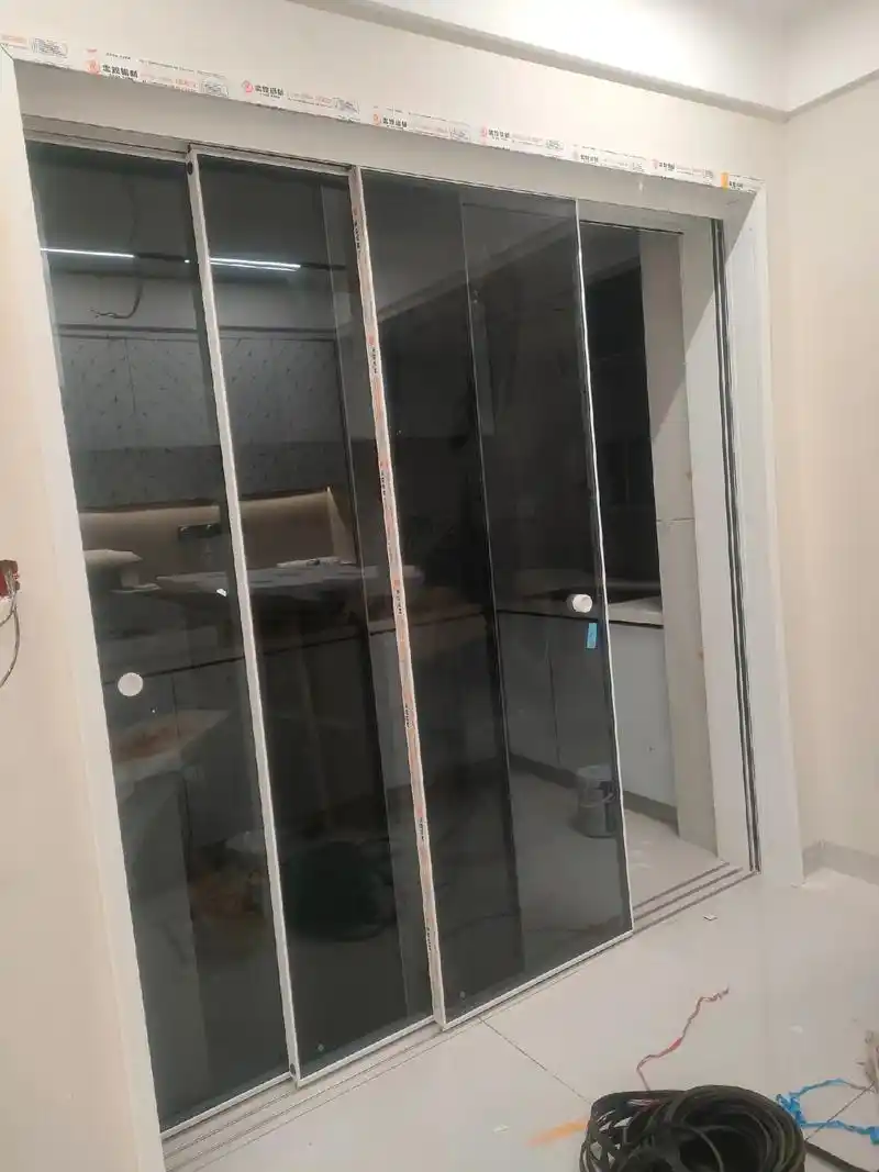 工厂店直销388/平推拉门平开门地滑吊滑三联动3c钢化玻璃