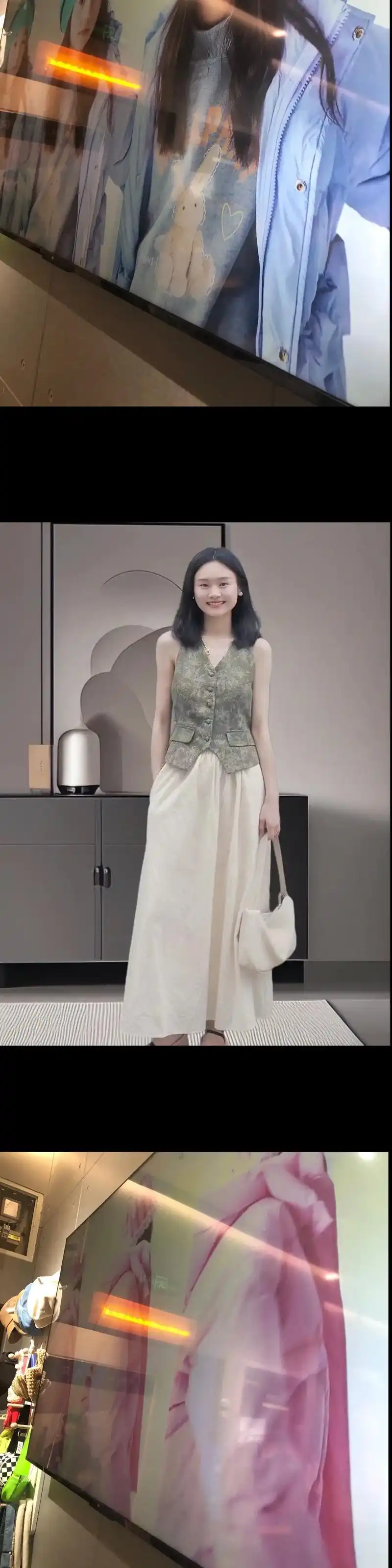 姐妹们～谁懂呀 小众款马甲搭配米白色半身裙,爱了爱了,马甲