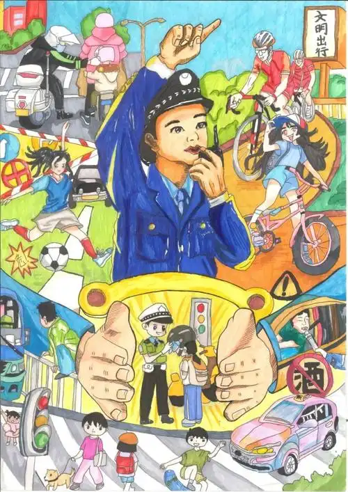 "交通安全从娃娃抓起,心相连共建平安校园"主题绘画征文获奖作品展播!