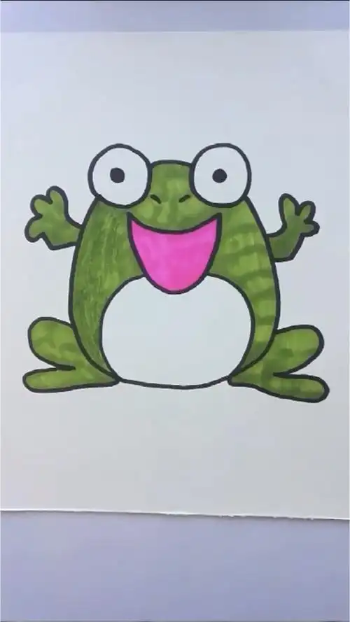 小青蛙的简单画法,几笔完成,手残党有福了