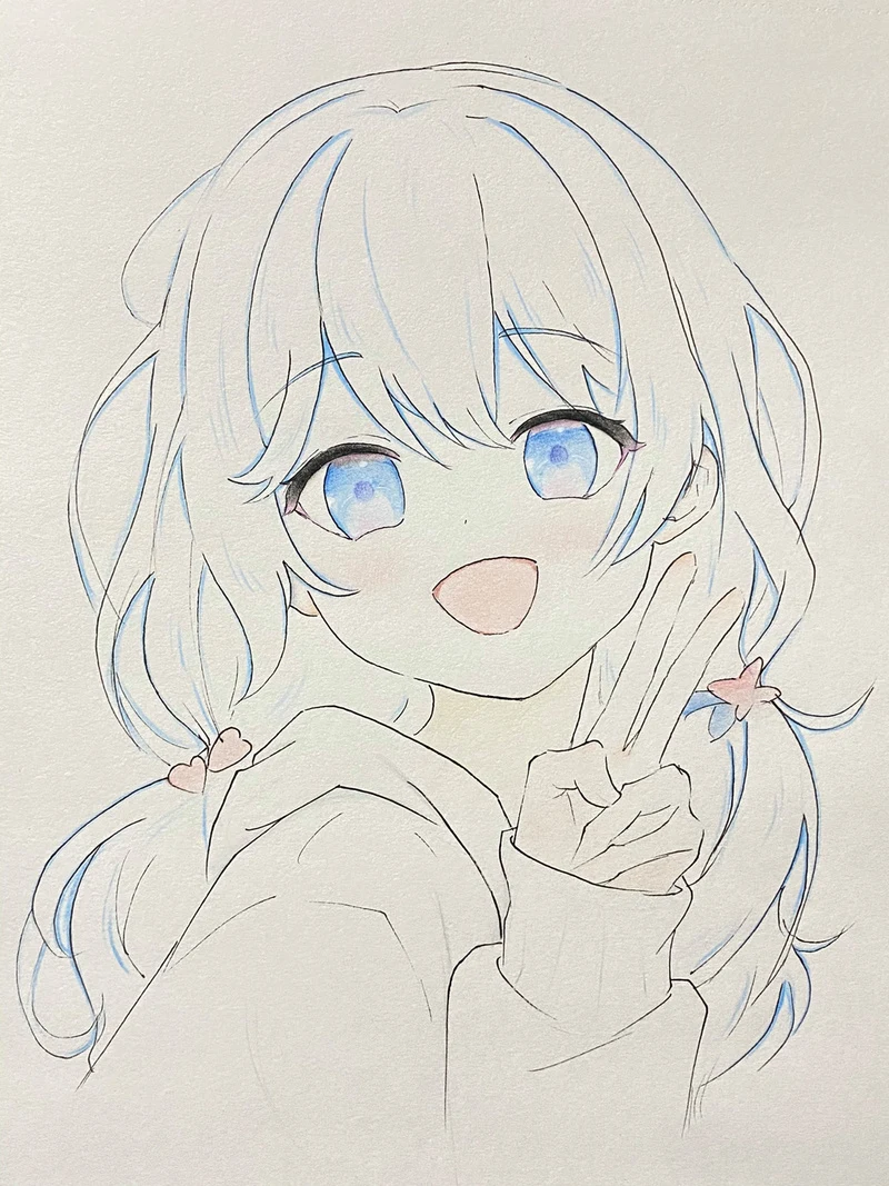 今天忘记拍步骤了03#手绘动漫人物 #动漫 #二次元 #画画打卡 #动漫