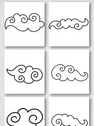 祥云简笔画云png素材云朵云云端云储存简笔画贴纸素材云简笔画简笔画