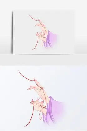 古风手势手持红线图片