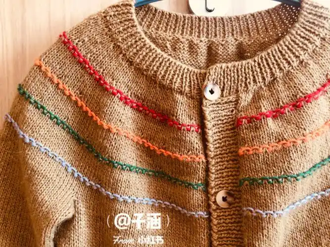 冬天在幼儿园穿个开衫最合适#毛衣开衫  #棒针编织  #手工编织  #针织