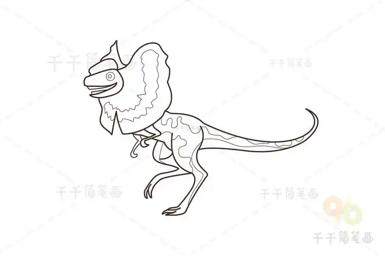 古生物双脊龙简笔画