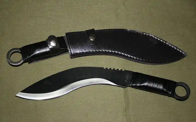 尼泊尔弯刀(扎皮柄)(黑色,白色)