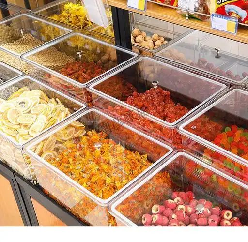 超市食品展示盒货架陈列盒超市货架展示盒散称炒货干果食品零食展示柜