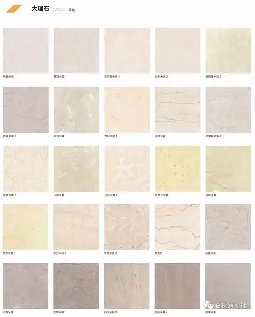 全球常见大理石图谱白灰黄绿红棕黑