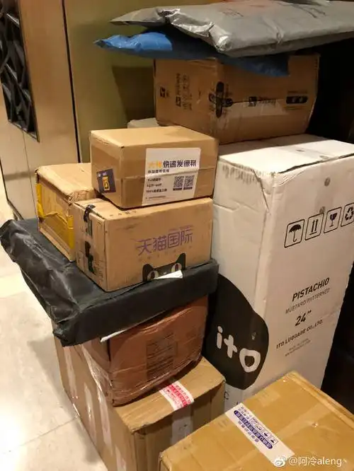 阿冷发微博爆自己双十一快递,门口堆成山!网友:败家冷