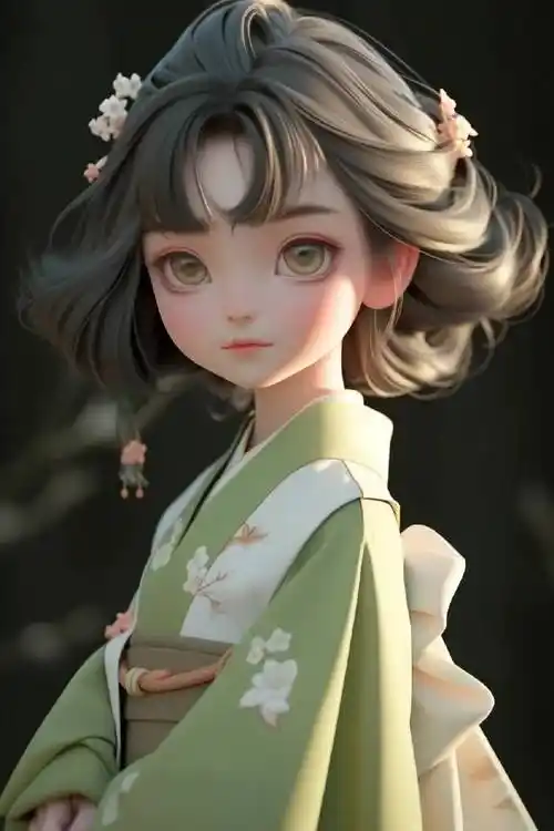 q版古风青衣少女头像好萌