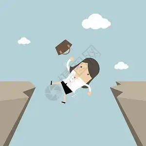 税女商业女人从悬崖上掉下来插画