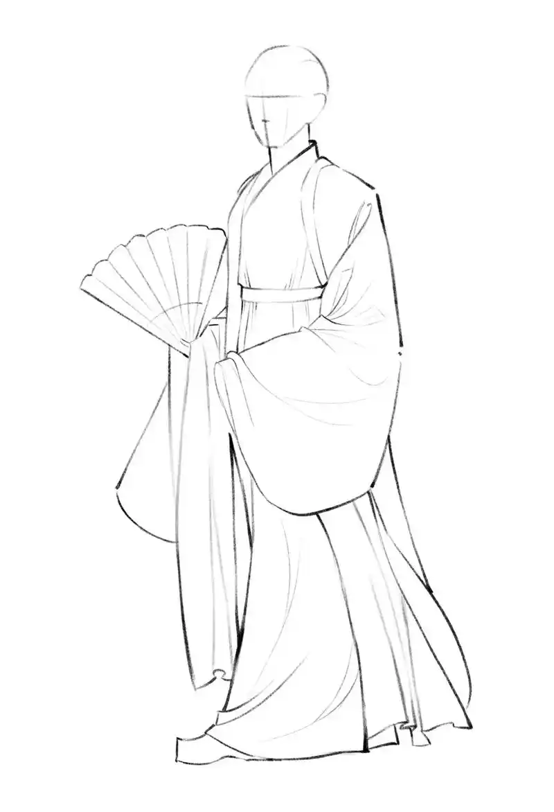 男性服饰创作#画画练习打卡 #线稿 #速写 #古风手绘 - 抖音