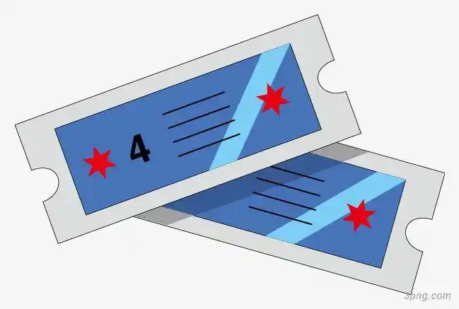 卡通门票矢量png素材透明免抠图片-其他元素