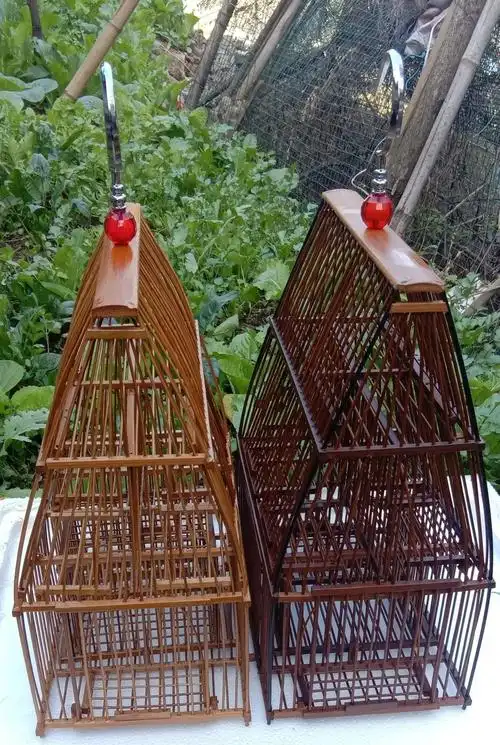 凡佰酷鸟笼子踏笼黄豆绣眼贵州凯里鸟笼老竹制定制淡黄色