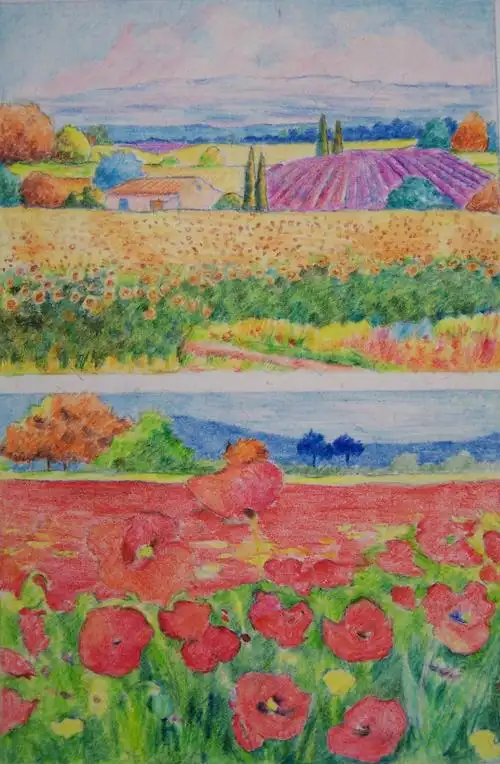 法国画家jeanmarcjaniaczyk水性彩铅临摹画作