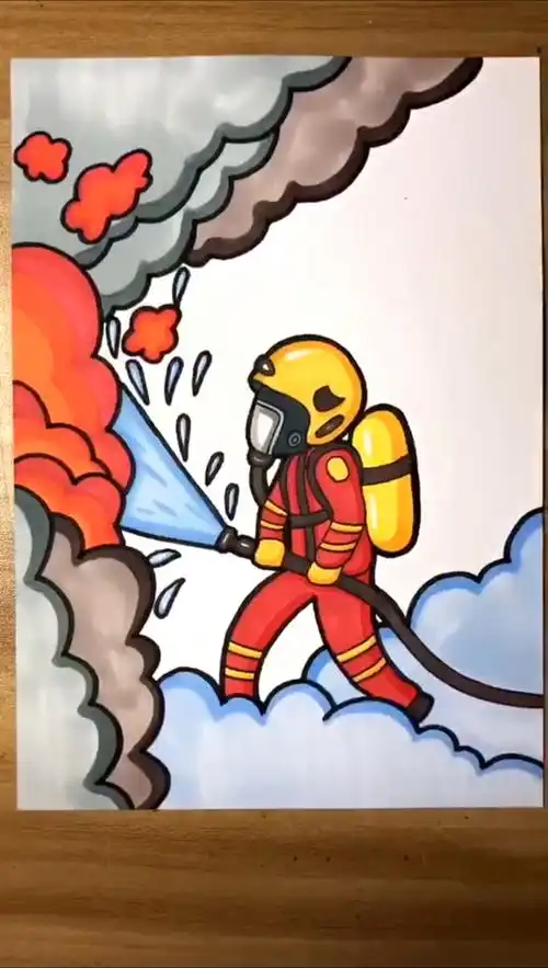 教你画消防员灭火,你学会了吗?-度小视