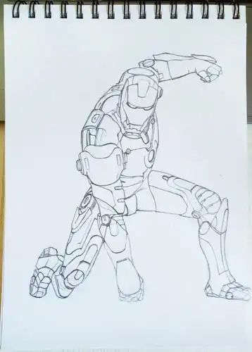 钢铁侠怎么铅笔画 一笔一笔教画钢铁侠钢铁侠侠简笔画初学 马克笔手绘