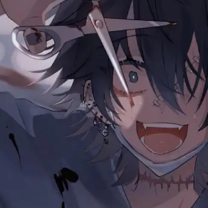 个性伤感颓废病态动漫男头带血伤痕累累太颓废了