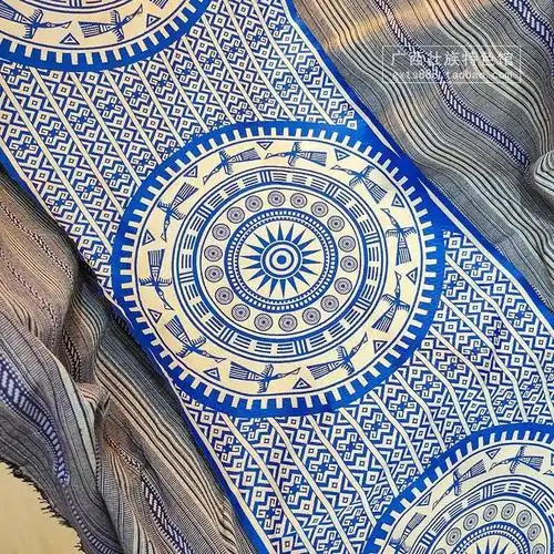 壮族壮锦铜鼓纹路刺绣民族特色装修装饰桌布服饰壮锦