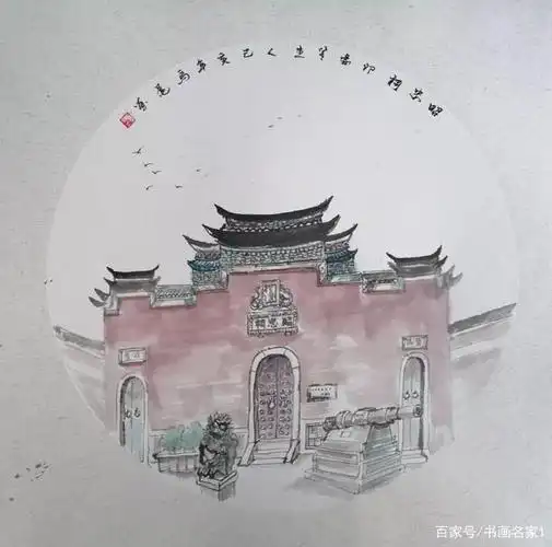 纸本国画《印象三坊七巷no.4》尺寸:  68x68cm