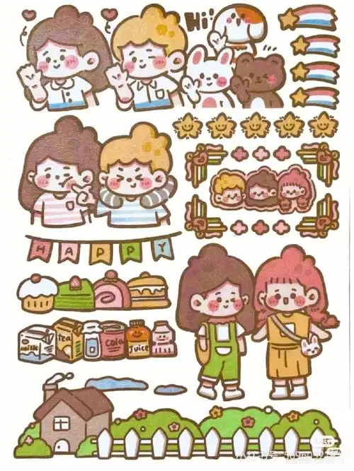 木子李电子贴纸素材