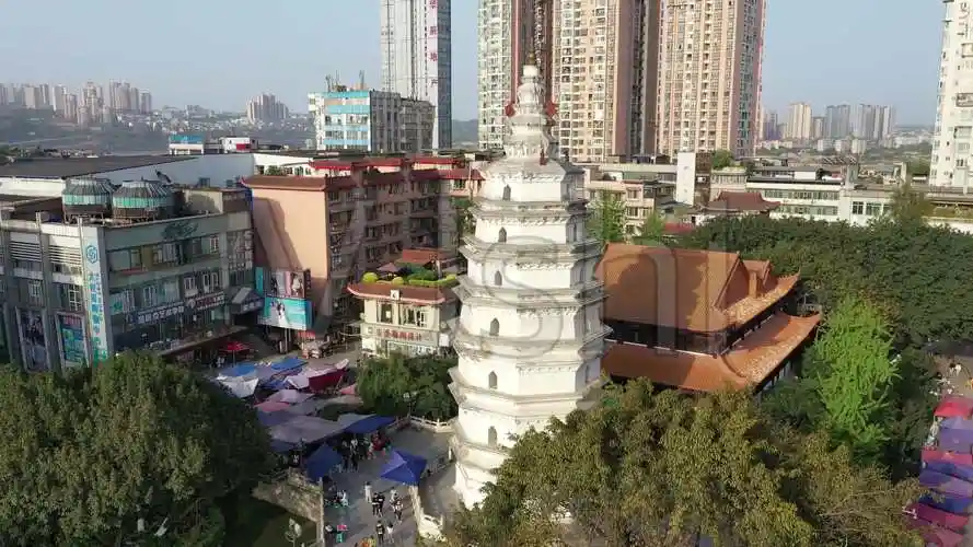 泸州航拍泸州白塔报恩塔_3840x2160_高清视频素材下载(编号:5970370)_