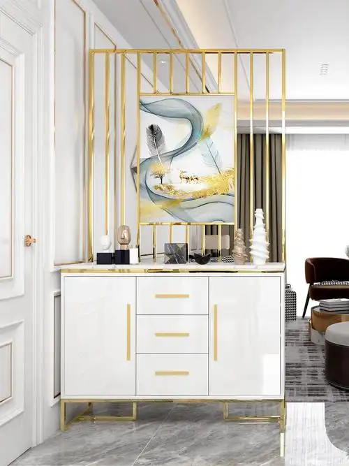 轻奢玄关柜厅隔断进门鞋柜屏风一体现代简约入户门厅