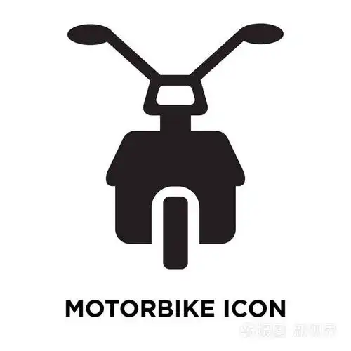 标志概念的摩托车标志上透明背景, 实心黑色符号