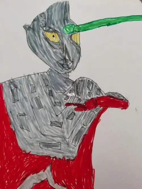 这是儿子画的赛文奥特曼