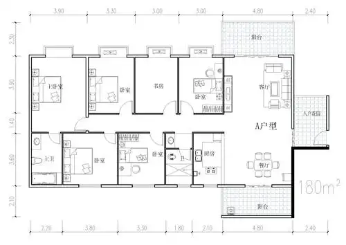 求180平米的户型图