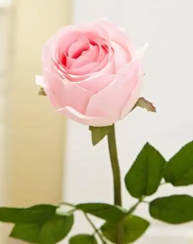 欧式唯美布艺仿真花束-2头宝石玫瑰粉色