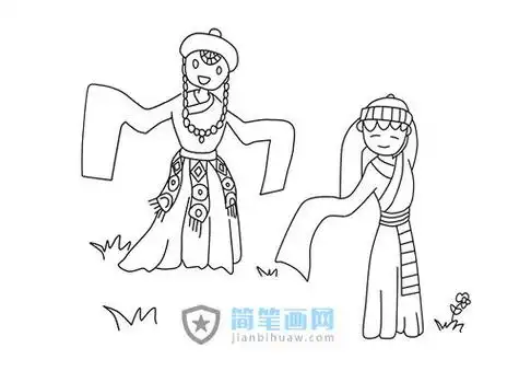 56名族舞蹈简笔画,民族舞简笔画图片大全 舞姿
