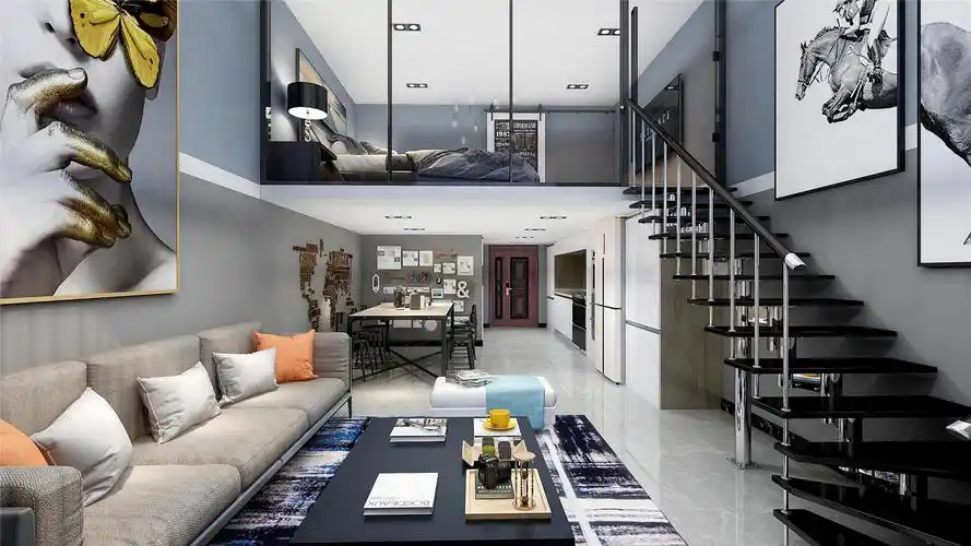 30㎡loft风格客厅装修效果图