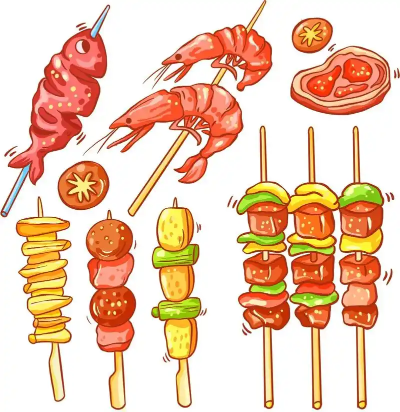 今日素材分享 夏日炎炎 吃烤串生活最甜 已经开始期待夏日,晚风,好