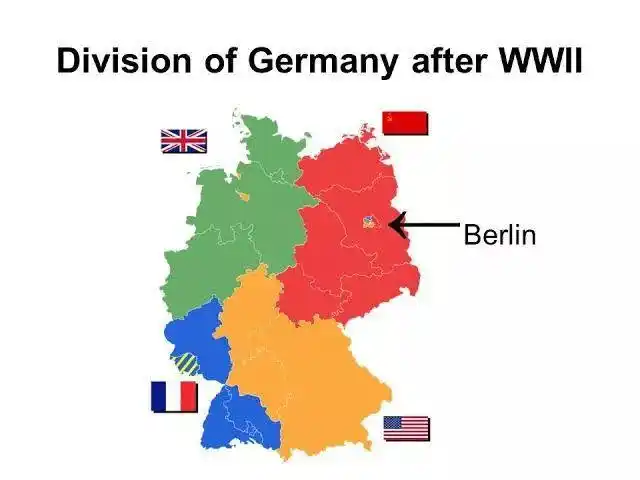 1949年,东西德分别在苏联占领区和美英法占领区成立,德国分裂成两个