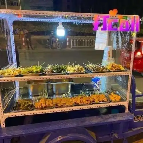 定做电动三轮车摆摊改装小吃架子煎饼烧烤油炸烧烤车