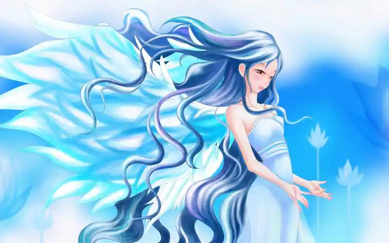 羞涩的女天使壁纸_唯美壁纸_墨鱼部落格