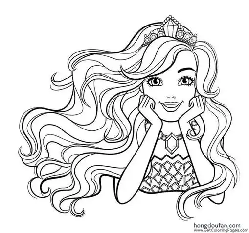 芭比娃娃简笔画打印