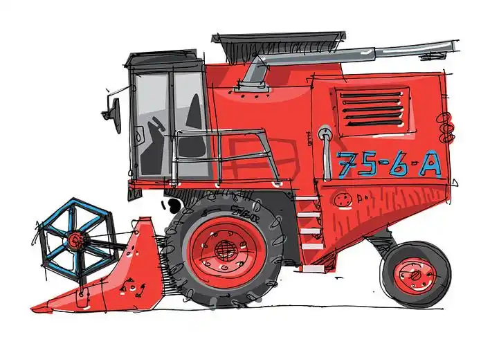 联合收割机,卡通_高清图片_全景视觉