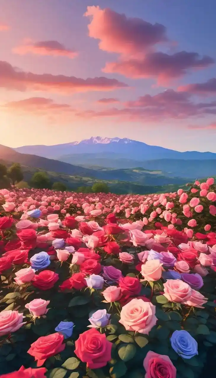 早晨阳光洒满花瓣,玫瑰花如梦幻般绽放,唯美的色彩与芬芳的香气 - 抖