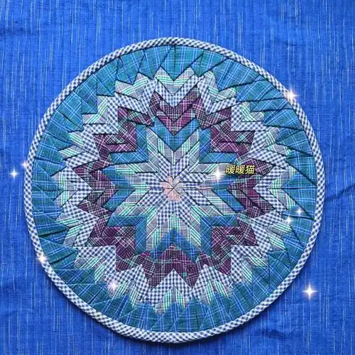格子土布拼布星空茶席茶垫教程图纸最后