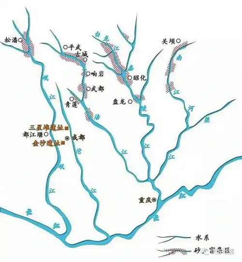 四川盆地水系分布.