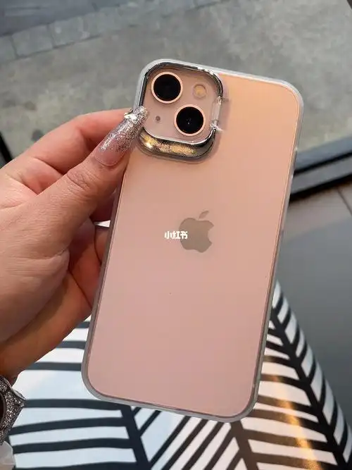 苹果13粉色支架手机壳防摔