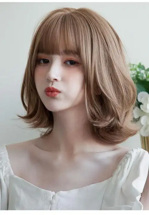 假发女网红短发造型蓬松外翻短卷发发色气质自然韩式发型女全头套