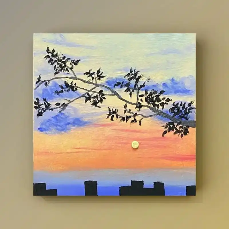 【油画棒61日出】附过程 爱意东升起 浪漫至死不渝 	 临摹自