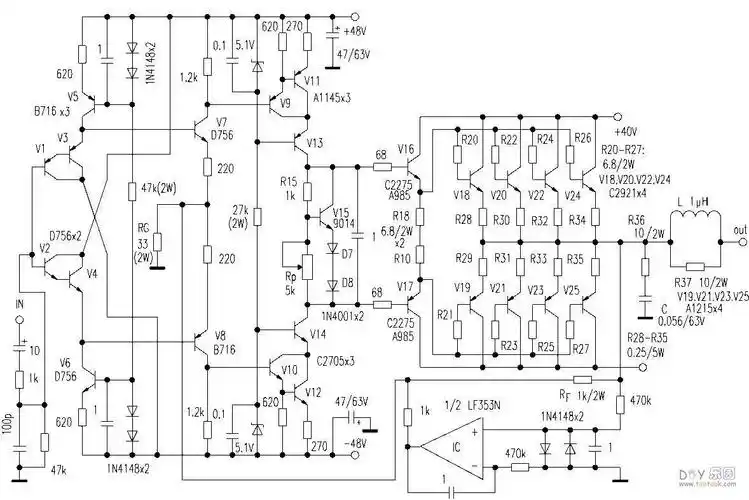 金嗓子p1000功放电路图