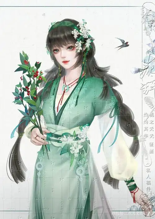 《千里莺》_原创角色古风人物立绘古风半厚涂我要上首推橙光立绘原创