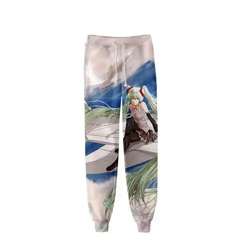 跨境新品新品 热门动漫 初音未来 周边3d数码彩印男女款束脚裤