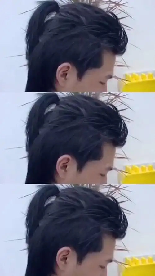 男士马尾接发武士头