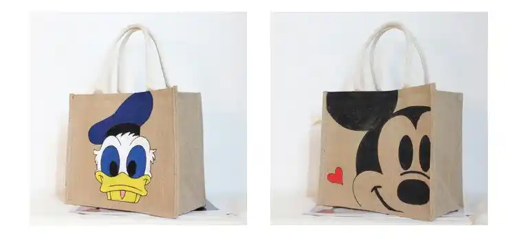 无印黄麻袋亲子丙烯涂鸦袋手绘画麻布袋购物袋diy礼品袋-阿里巴巴